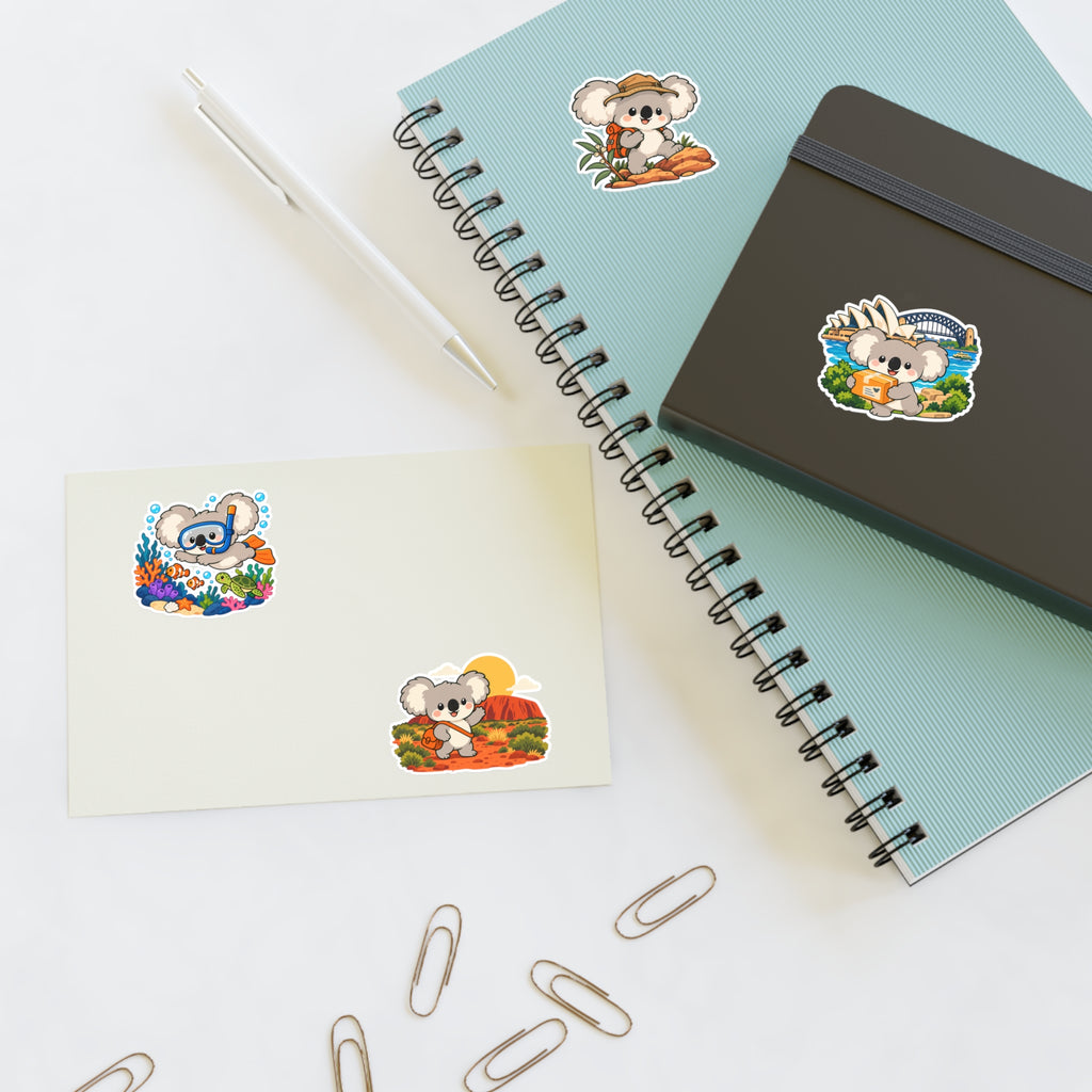 코알라서울 호주 여행 스티커 4종 시트 | Australian Adventures Sticker Sheet