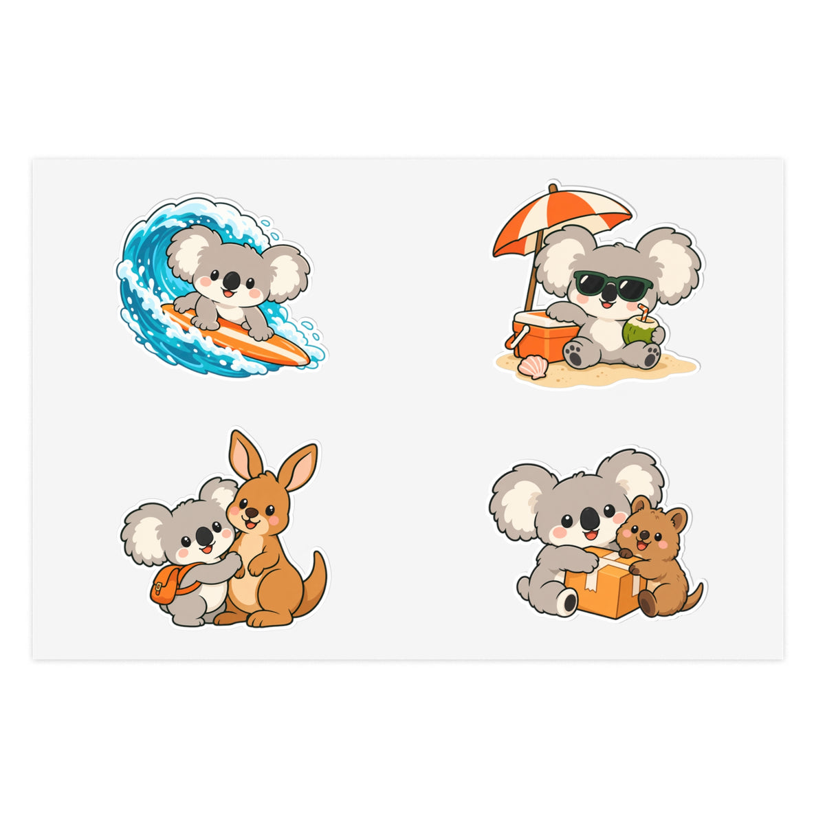 코알라서울 호주 친구들 스티커 4종 시트 | Aussie Friends Sticker Sheet