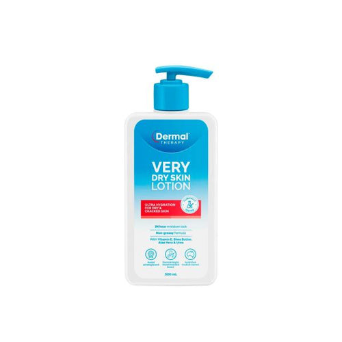 더말테라피 극건성 피부용 바디 로션 500mL 제품 포장